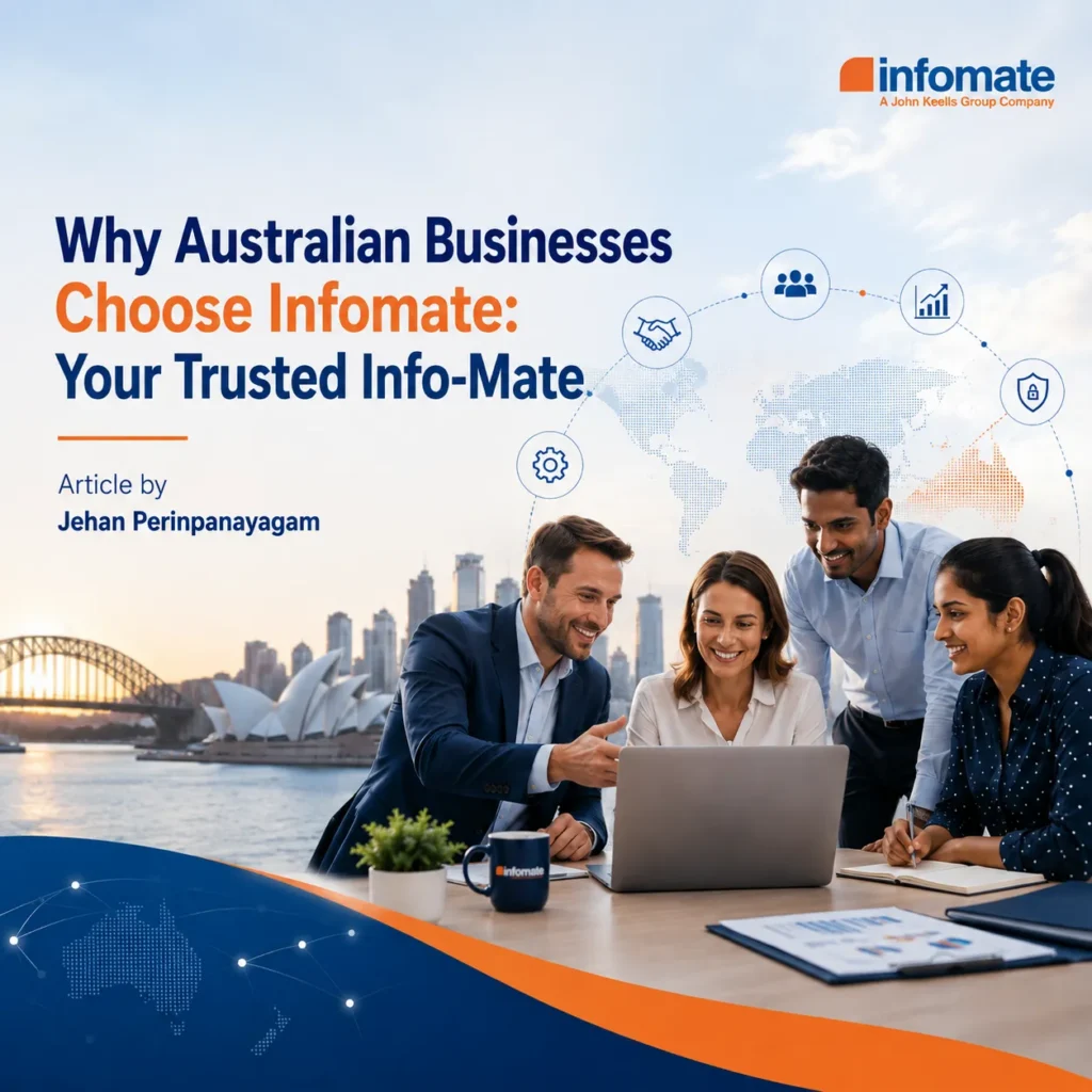Australian business professionals collaborating with Infomate on BPO services and business growth.