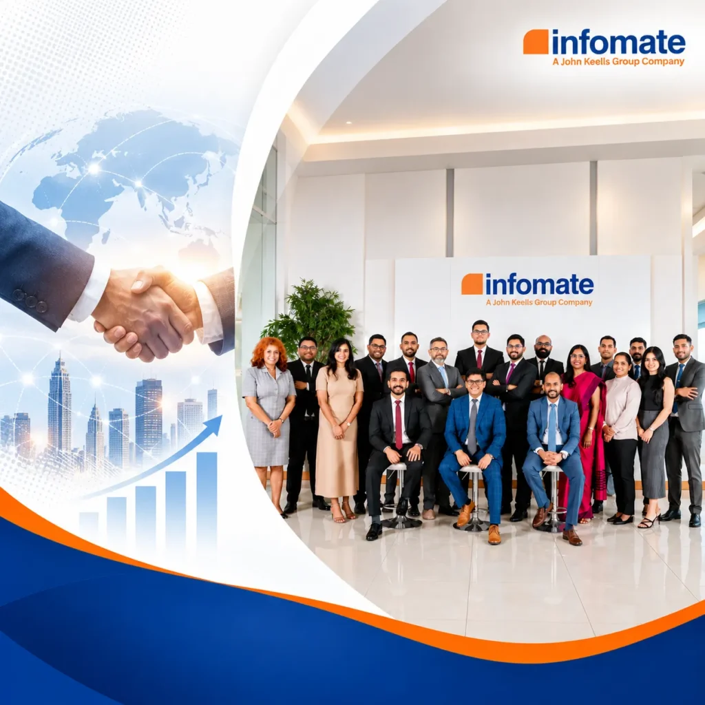 Infomate team representing an Outsourcing Company in Sri Lanka, highlighting business process management, operational excellence, and business growth.